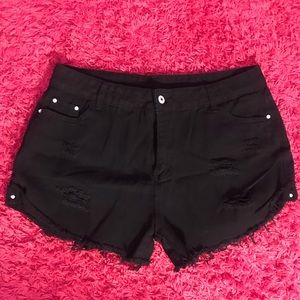Black Jean Shorts